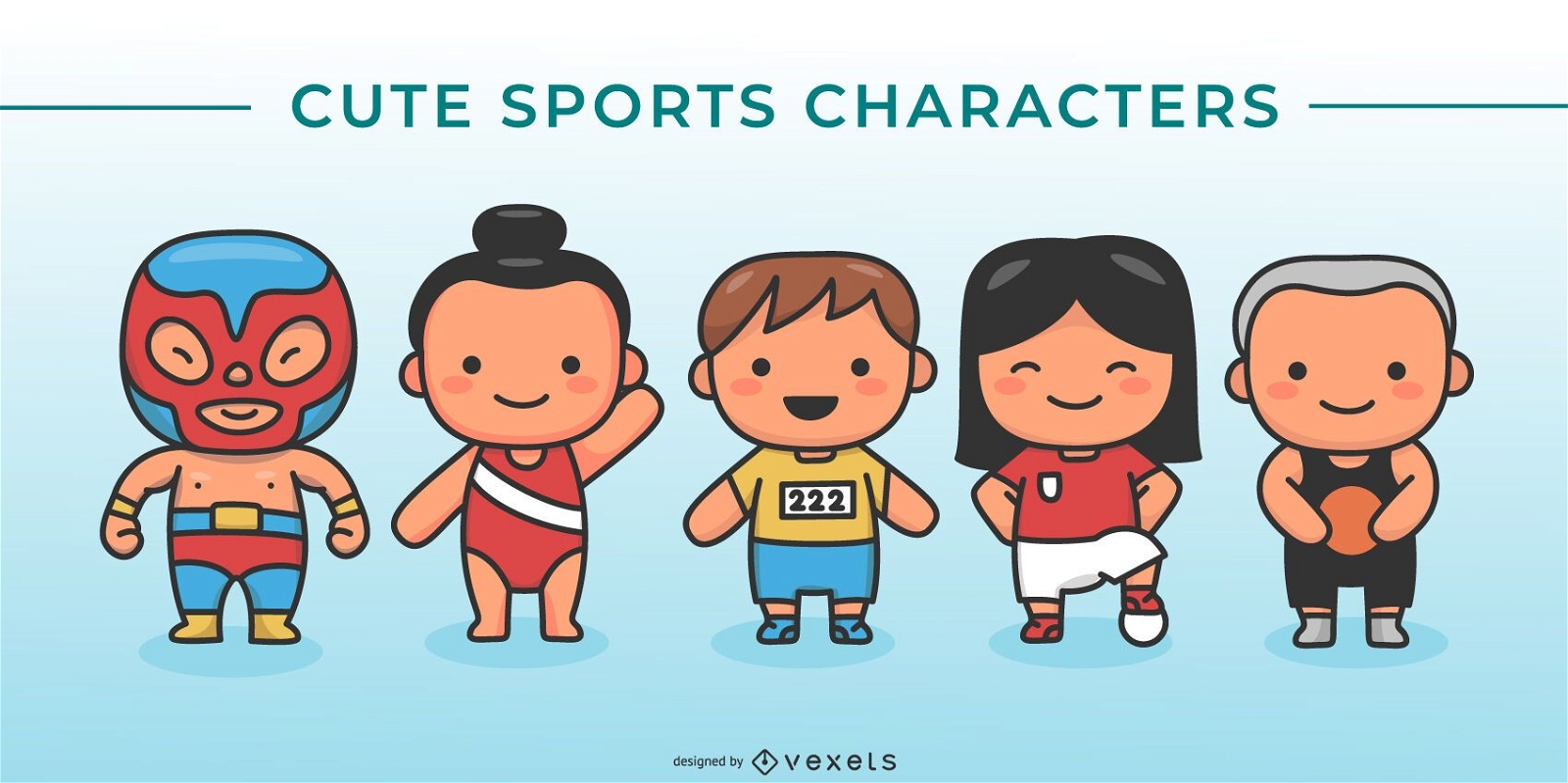 Conjunto de personagens fofos de esportes internacionais
