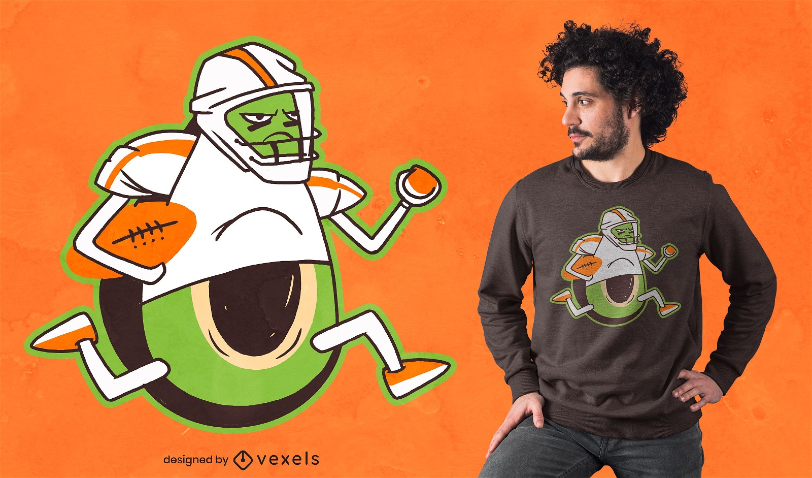 T-Shirt-Design des Avocado-Fu?ballspielers