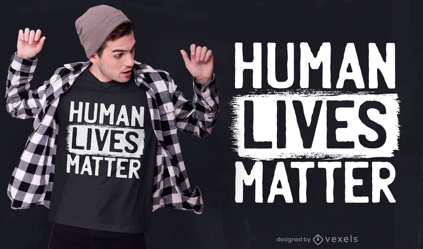 Vidas humanas importam design de camiseta