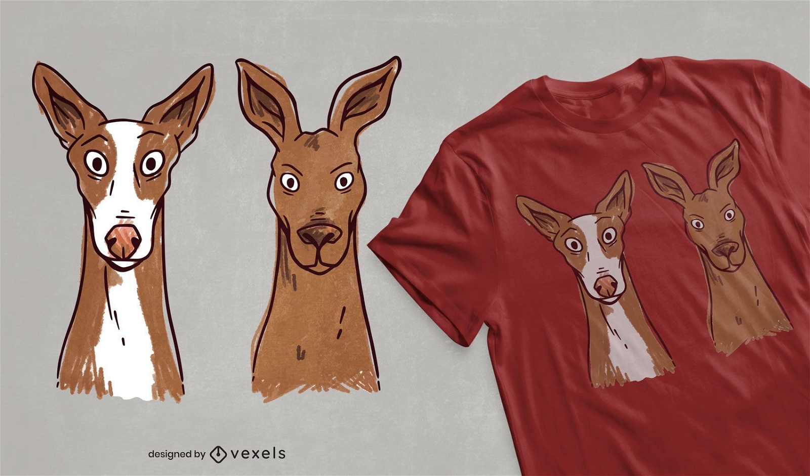 Hund und K?nguru-T-Shirt Design