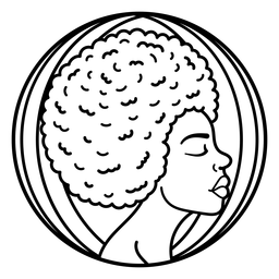Frau mit Afro-Abzeichen PNG-Design