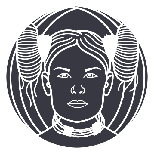 Girl front view cut out badge PNG Design