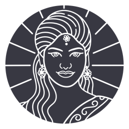 Indian woman badge PNG Design