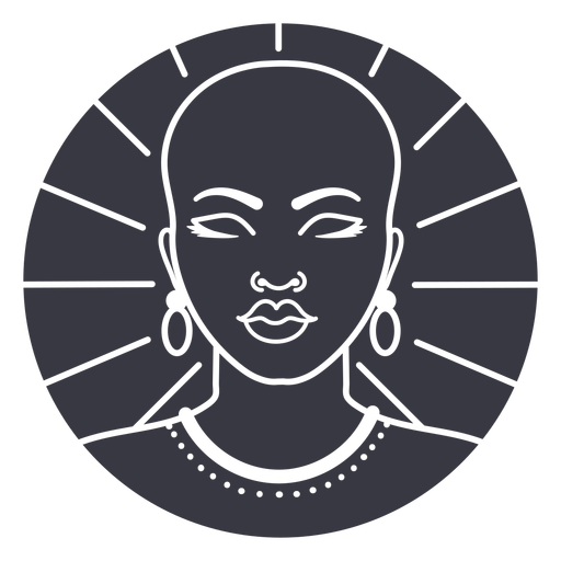Bald woman cut out badge