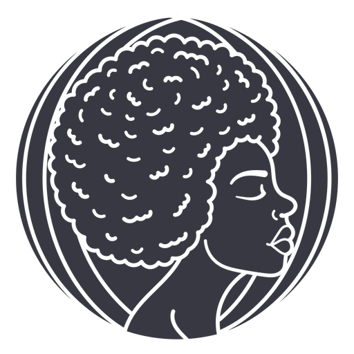 Woman afro cut out badge PNG Design