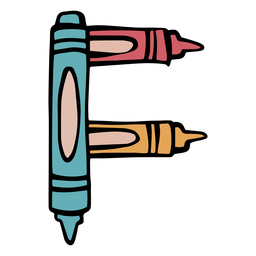 Letter E crayons color stroke Transparent PNG
