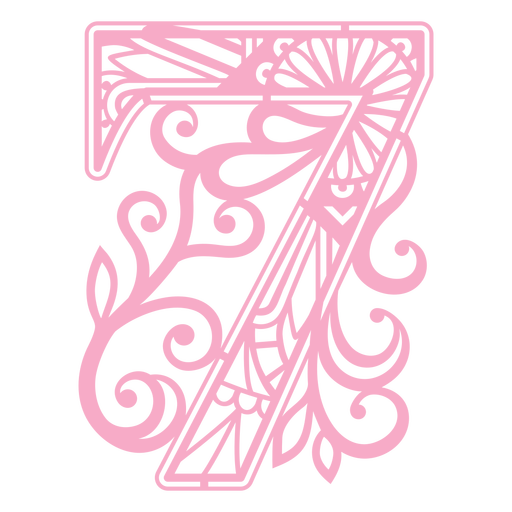 Pink number seven mandala PNG Design
