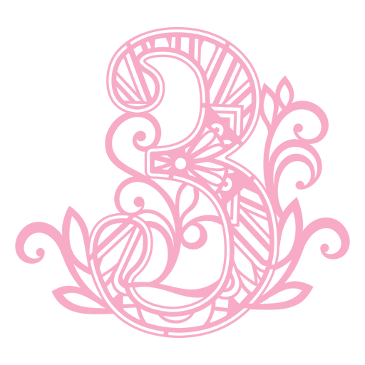 Mandala Monogramme Femenine Swirl - 6 PNG-Design