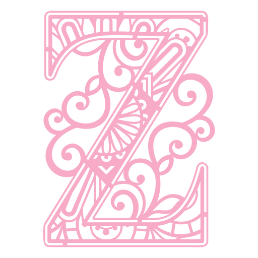 Mandala recortada com letra Z rosa Desenho PNG