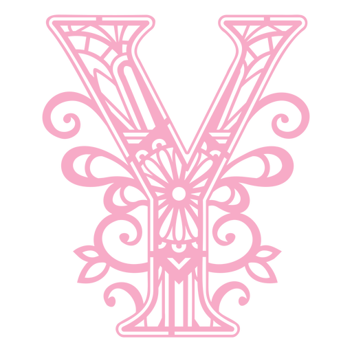 Pink letter Y mandala PNG Design
