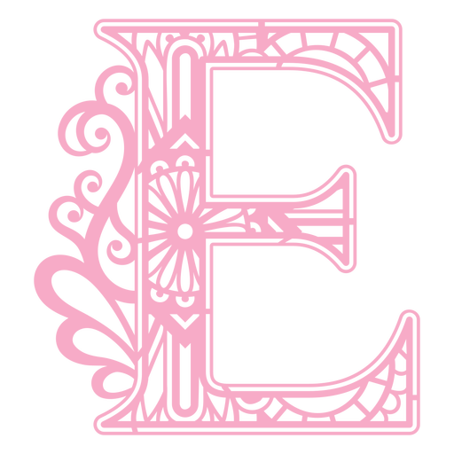 Pink letter E mandala PNG Design