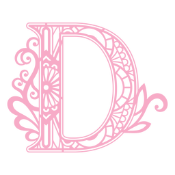 Pink Letter D Mandala PNG & SVG Design For T-Shirts
