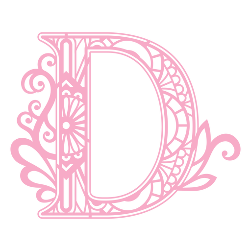 Pink letter D mandala
