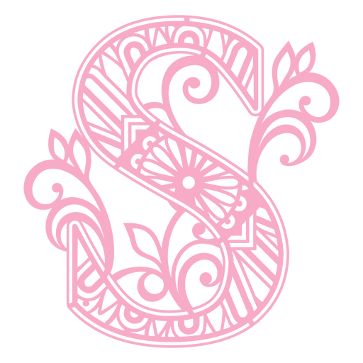 Pink letter S mandala PNG Design