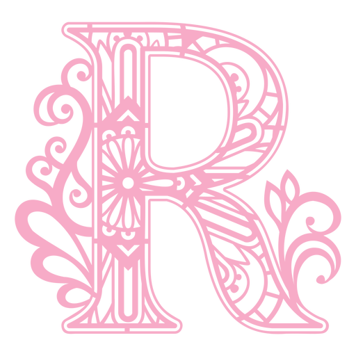Pink letter R mandala PNG Design