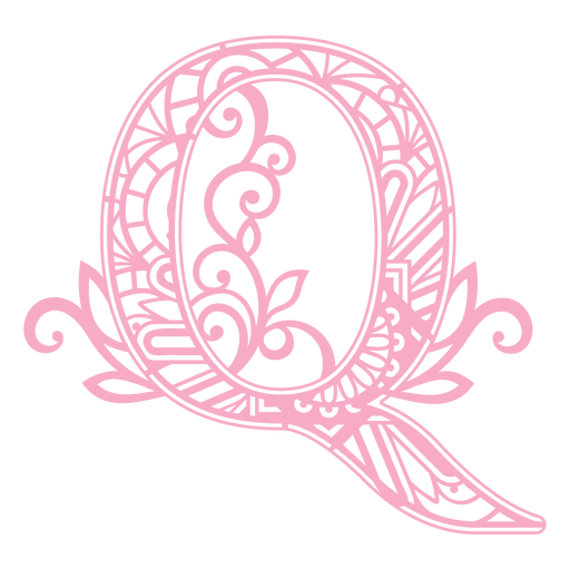 Pink letter Q mandala PNG Design