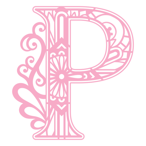 Pink letter P mandala PNG Design