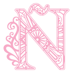 Mandala Monogramas Femenino Remolino - 25 Diseño PNG