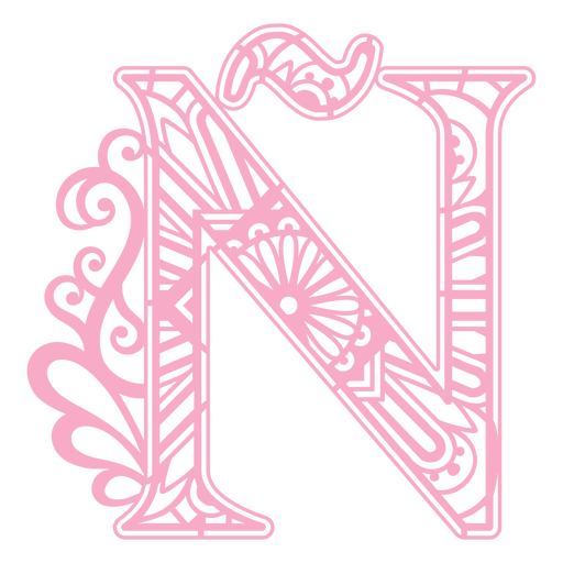 Pink letter ? mandala PNG Design