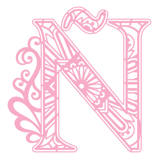 Pink letter Ñ mandala PNG Design