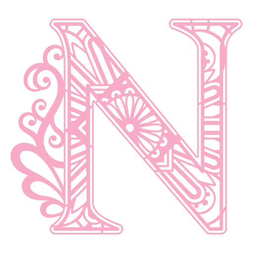 Pink letter N mandala PNG Design