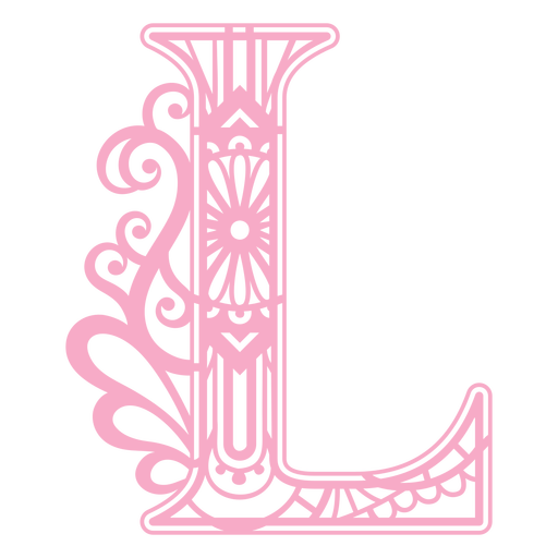 Traço da letra L do alfabeto floral Desenho PNG