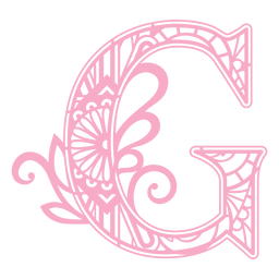 Floral alphabet G letter stroke PNG Design