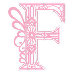 Cute Pink Letter F Mandala PNG & SVG Design For T-Shirts