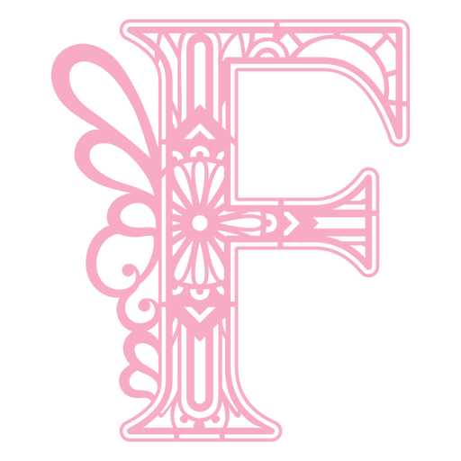 Cute pink letter F mandala PNG Design