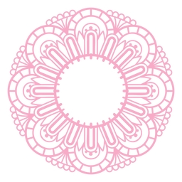 Pink mandala round label  PNG Design