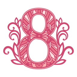 Pink number eight mandala stroke PNG Design Transparent PNG
