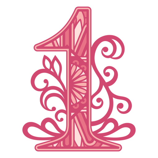 pink number 1 vector