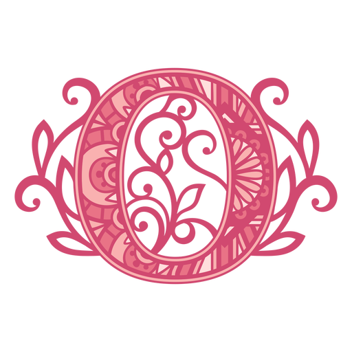 Pink letter O mandala design  PNG Design