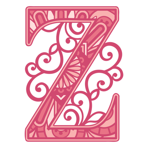 Pink letter Z mandala design  PNG Design
