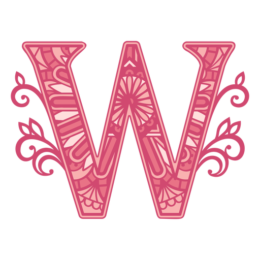 Pink letter W mandala design 