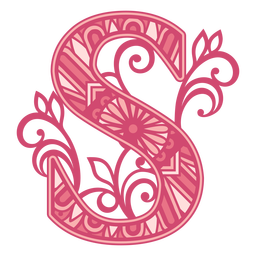 Pink letter S mandala stroke PNG Design