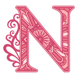 Pink Letter N Mandala Stroke PNG & SVG Design For T-Shirts