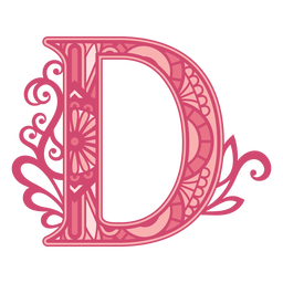 Opaque Pink Letter D Mandala PNG & SVG Design For T-Shirts