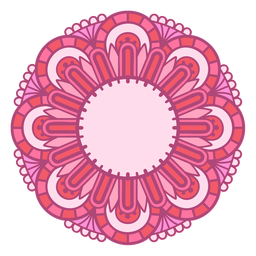 Pink mandala round label color stroke PNG Design Transparent PNG