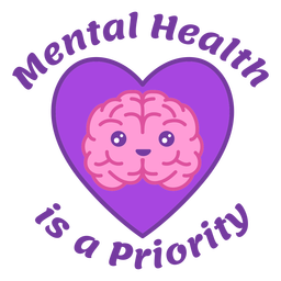 Mental health is a priority color stroke PNG Design