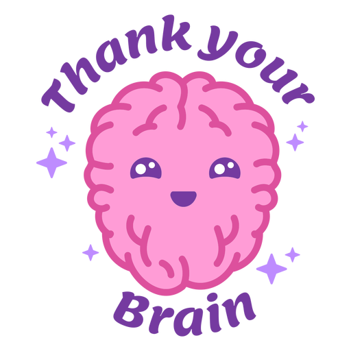 Thank your brain color stroke PNG Design