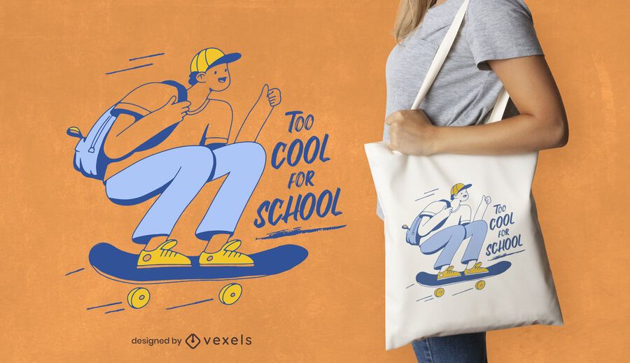 Boy skateboarding fun tote bag design Boy skateboarding fun tote bag design
