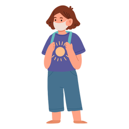 personagens escolares com mascaras - 2 Desenho PNG