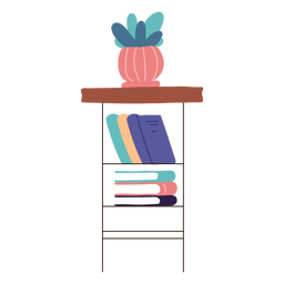 Shelf with books flat PNG Design