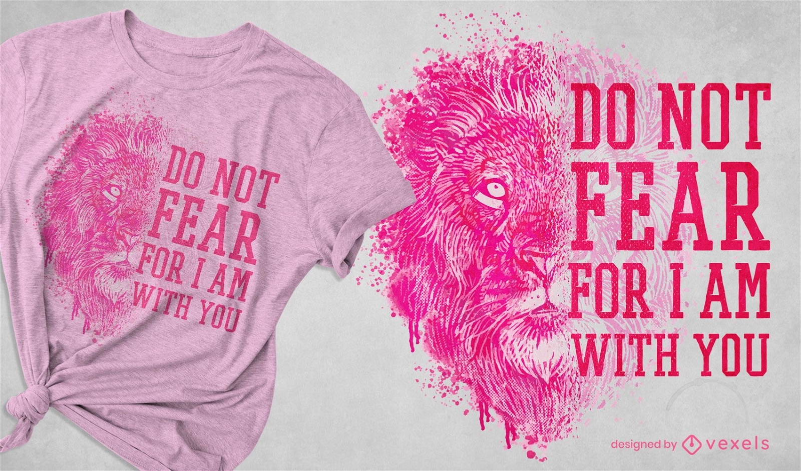 Design realista de t-shirt selvagem com leão
