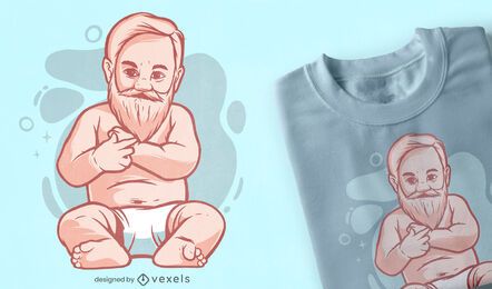Bearded baby t-shirt design