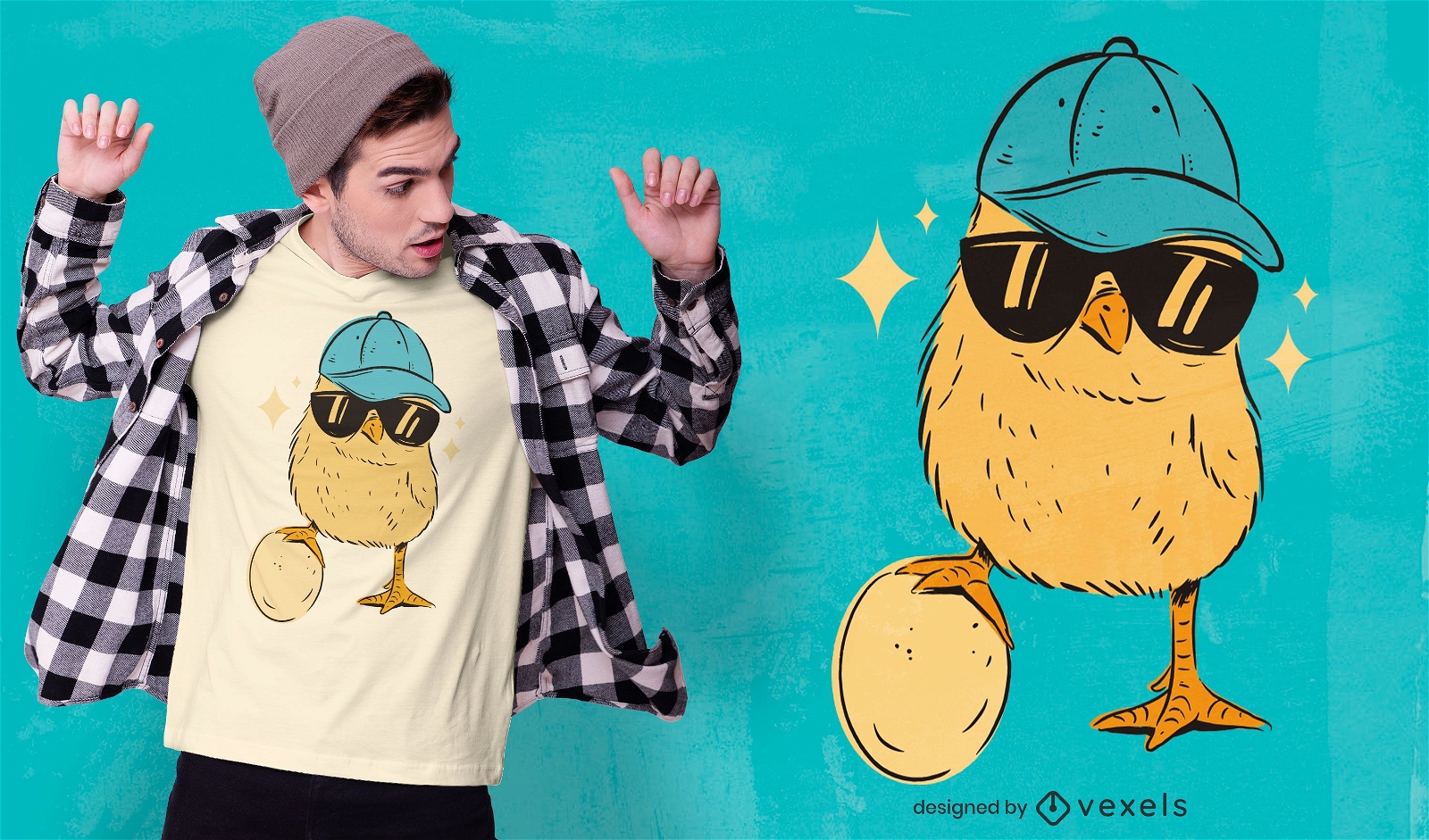 Chick Sonnenbrille Charakter T-Shirt Design