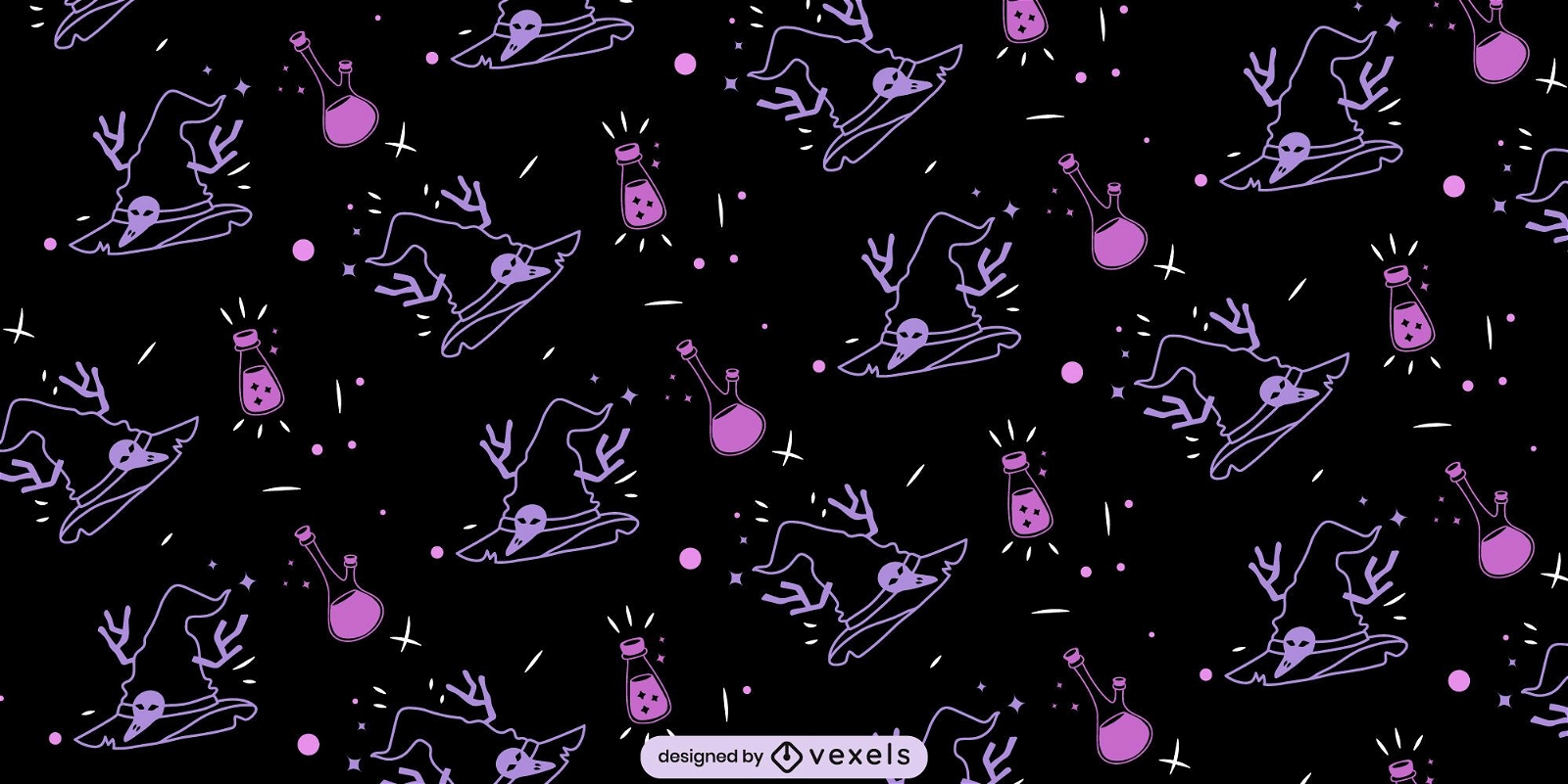 Magical elements witch pattern design