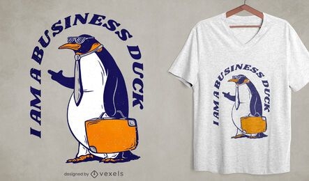 Penguin business duck t-shirt design