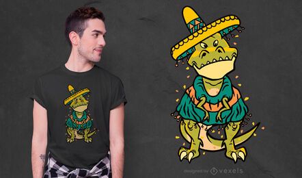 Cinco de Mayo T-Rex T-Shirt Design